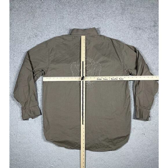 Harley Davidson Button Down Shirt Mens Large Embroidered Bald Eagle Pockets - Picture 11 of 15